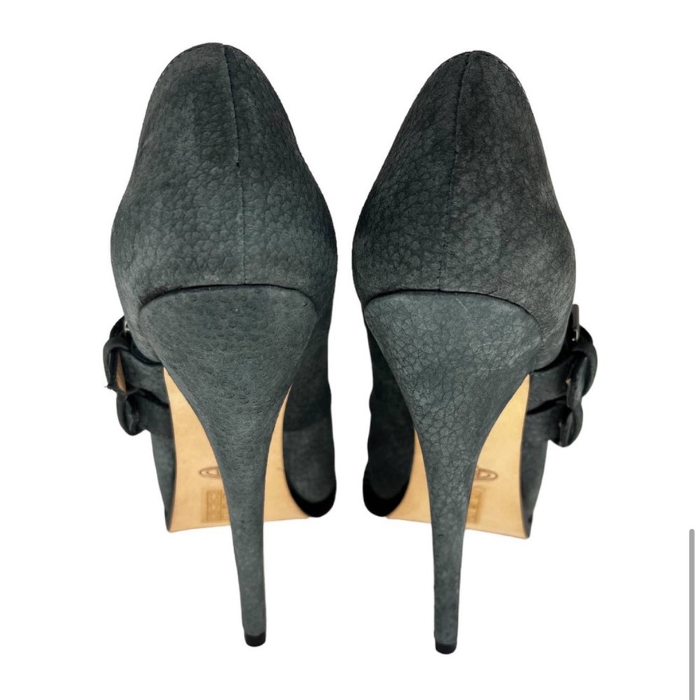 Vivienne Westwood Suede Buckle Heeled Gray Ankle Bootie - Picture 4 of 4